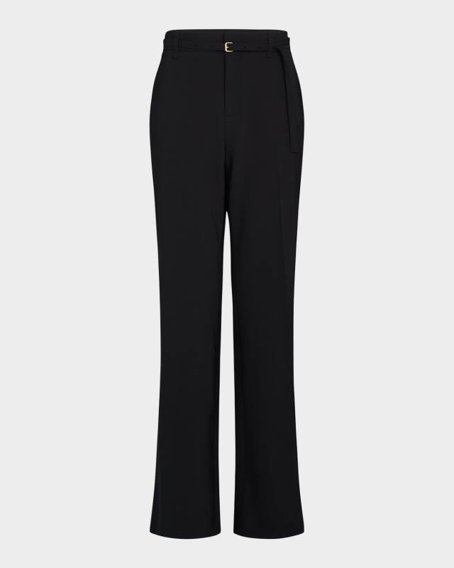 High-Rise Slim Flare Pants with Belt